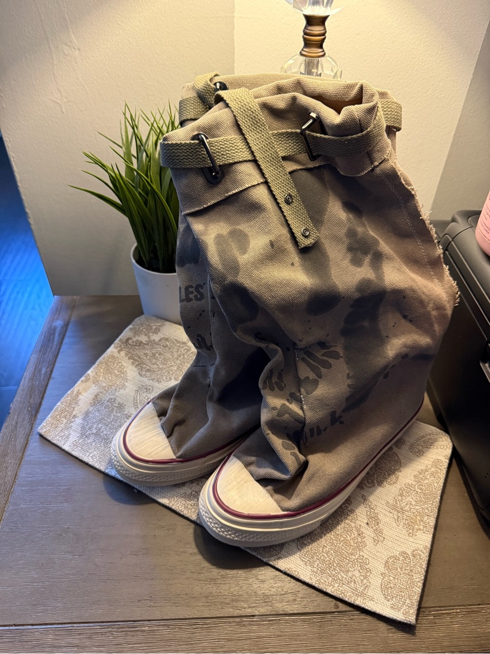 Women’s Tall Olive Graffiti Sneakers 9m